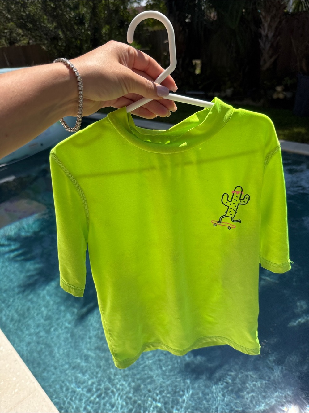 Cat & Jack Neon Lime Kids Swim Top